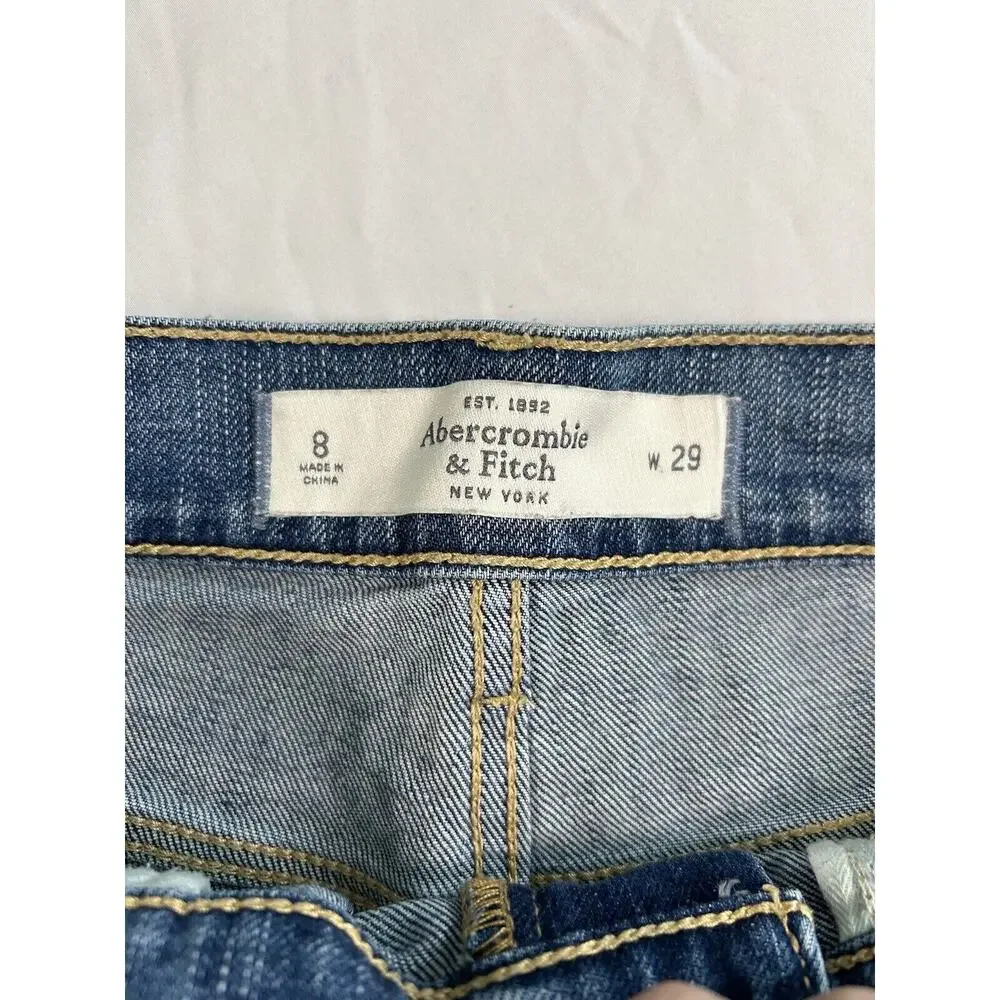 Abercrombie & Fitch Distressed Cutoff Jean Shorts Womens Size 29 Blue Comfort - Picture 3 of 7